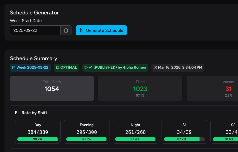 Générer - Production d'horaires basée sur vos contraintes